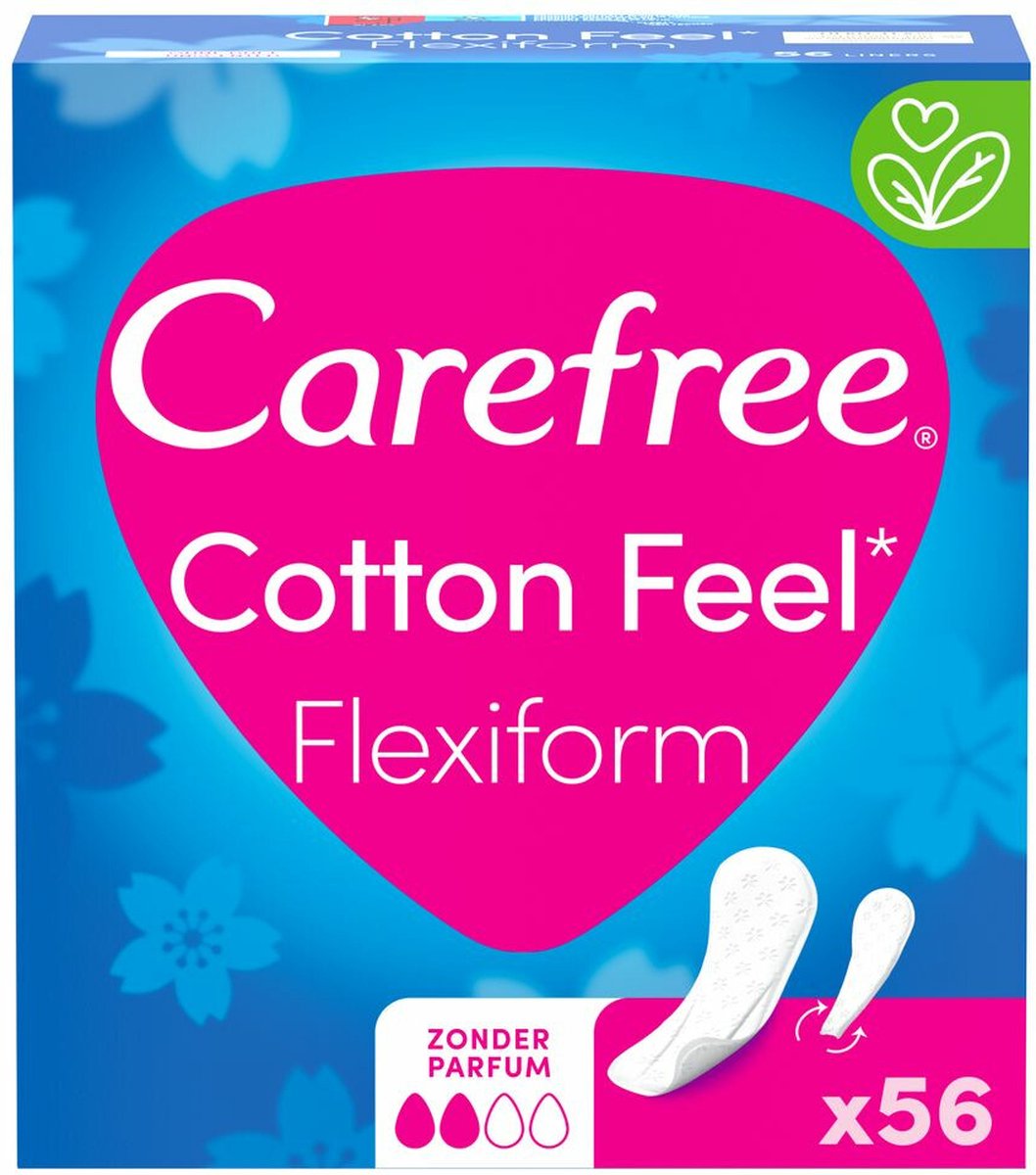 Goedkoopste 3x Carefree Cotton Feel Flexiform Small / Medium 56 stuks