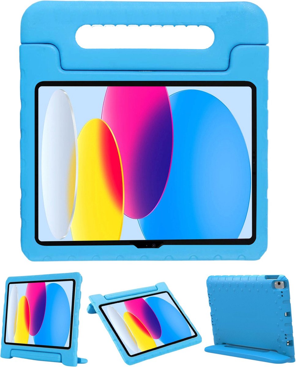 iPad (2022) 10.9 Inch Hoesje - 10e Generatie - iPad 10 Hoes - EVA Kid Case - Hoesje Voor Kinderen - Blauw