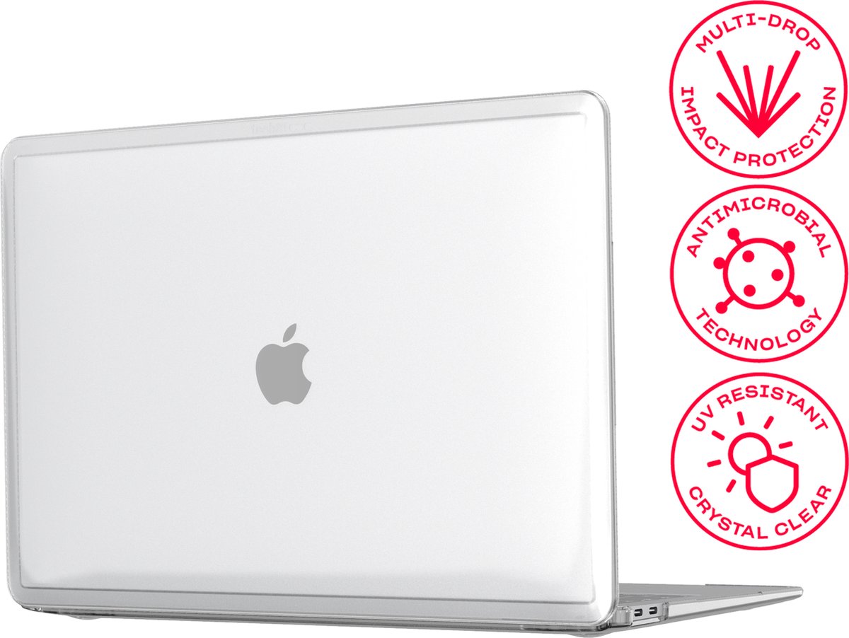 Tech21 Evo Clear - MacBook Air 13 (2020) laptophoes - 13 inch cover - Transparant - Hard case
