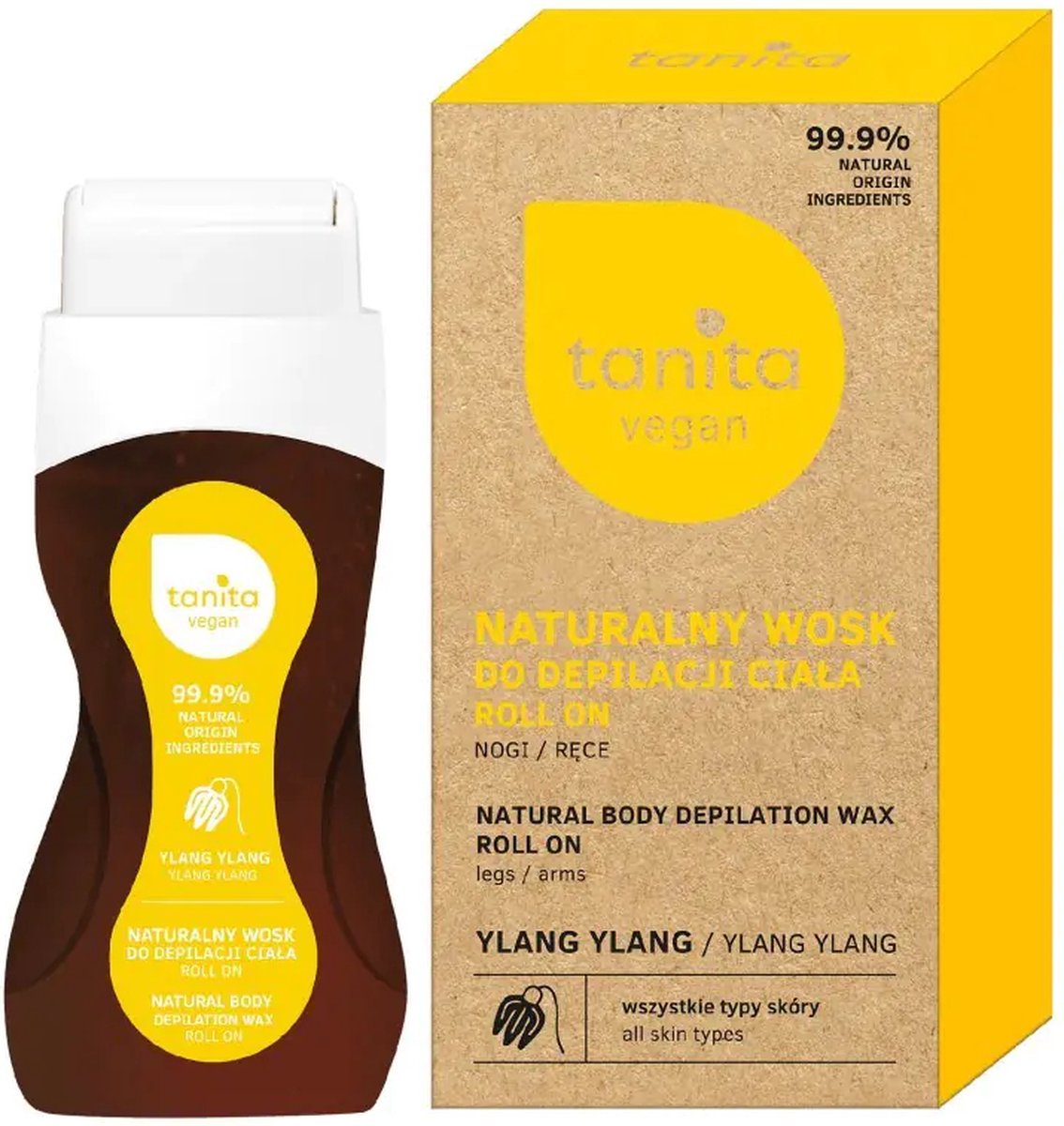TANITA Vegan Natural Wax for depilation roll-on - Ylang Ylang 120ml