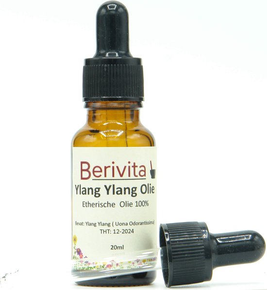 Ylang Ylang Olie 100% 20ml Pipetfles - Etherische Olie - Eerstegraads, First Grade Ylang Ylang