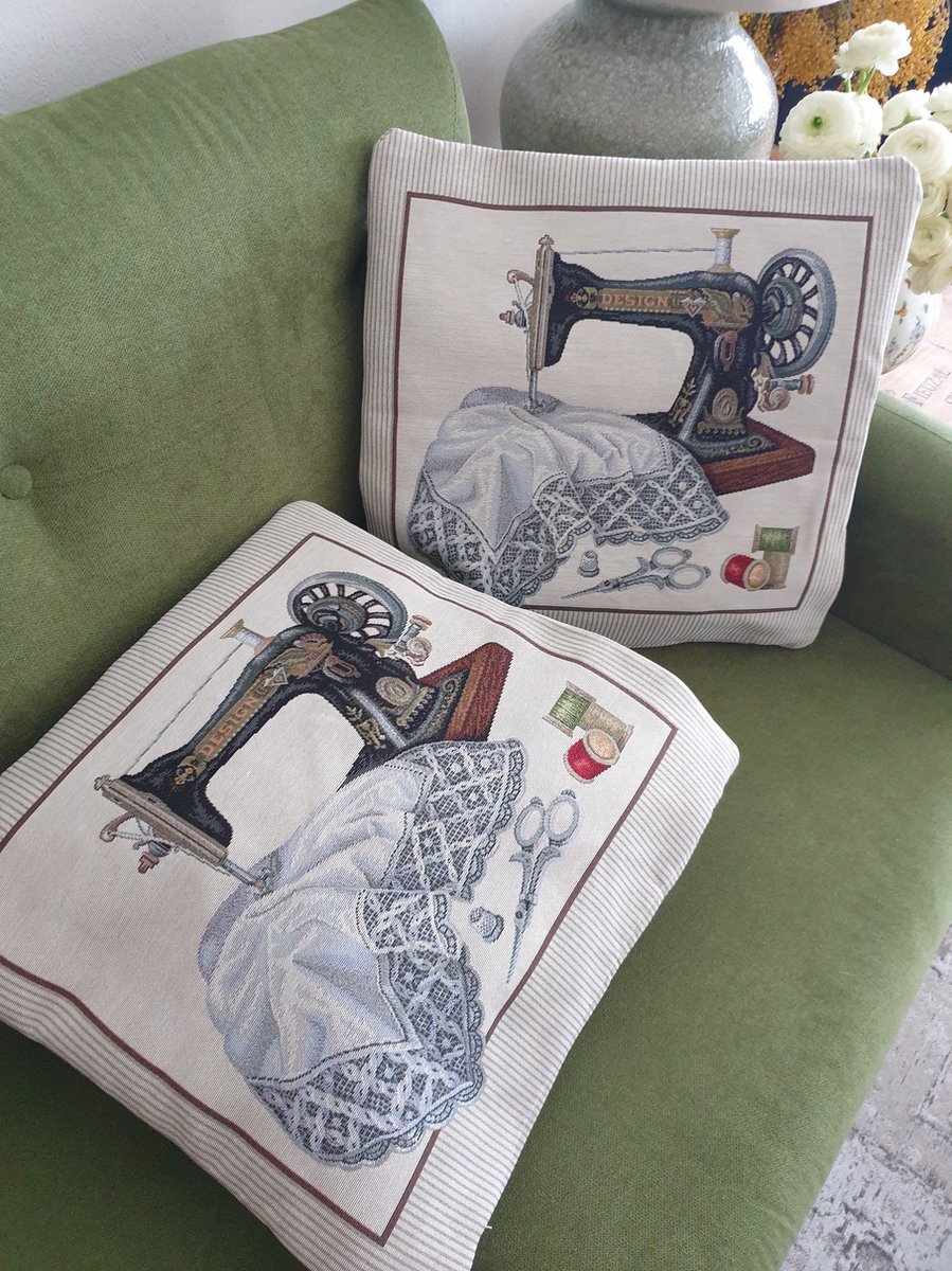 Kussenhoes Gobelinstof Retro met rits 45*45cm