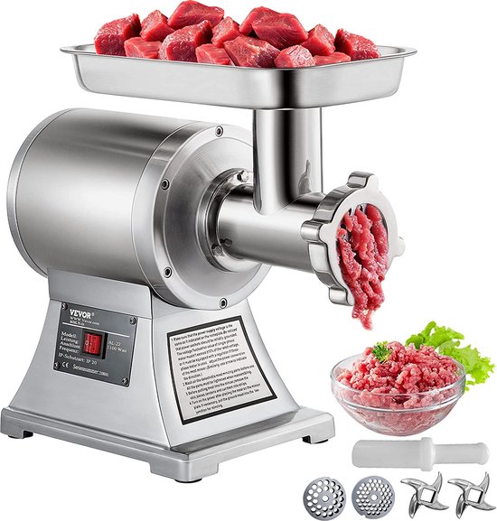 Professionele Gastro Elektrische Vleesmolen - 850 W - 150 kg/u – Gehakt – Snijmachine – Vleesmachine - Elektrische Worstmachine - 220 tpm - Elektrische vleesmolen