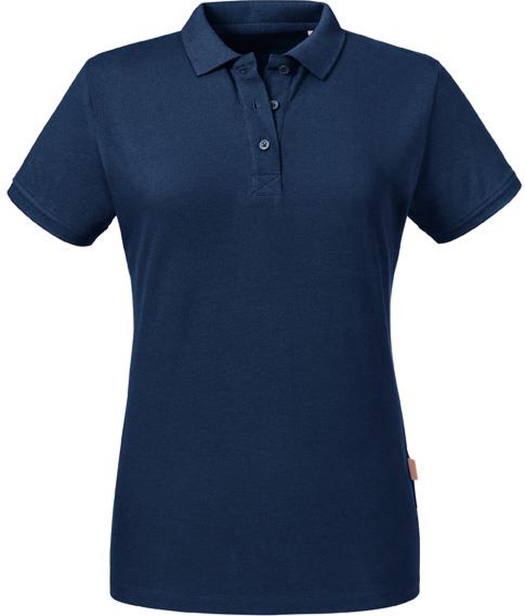 Russell - Pure Organic Polo Dames - Donkerblauw - 100% Biologisch Katoen - XXL