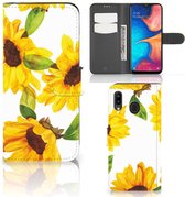 Hoesje geschikt voor Samsung Galaxy A30 Zonnebloemen