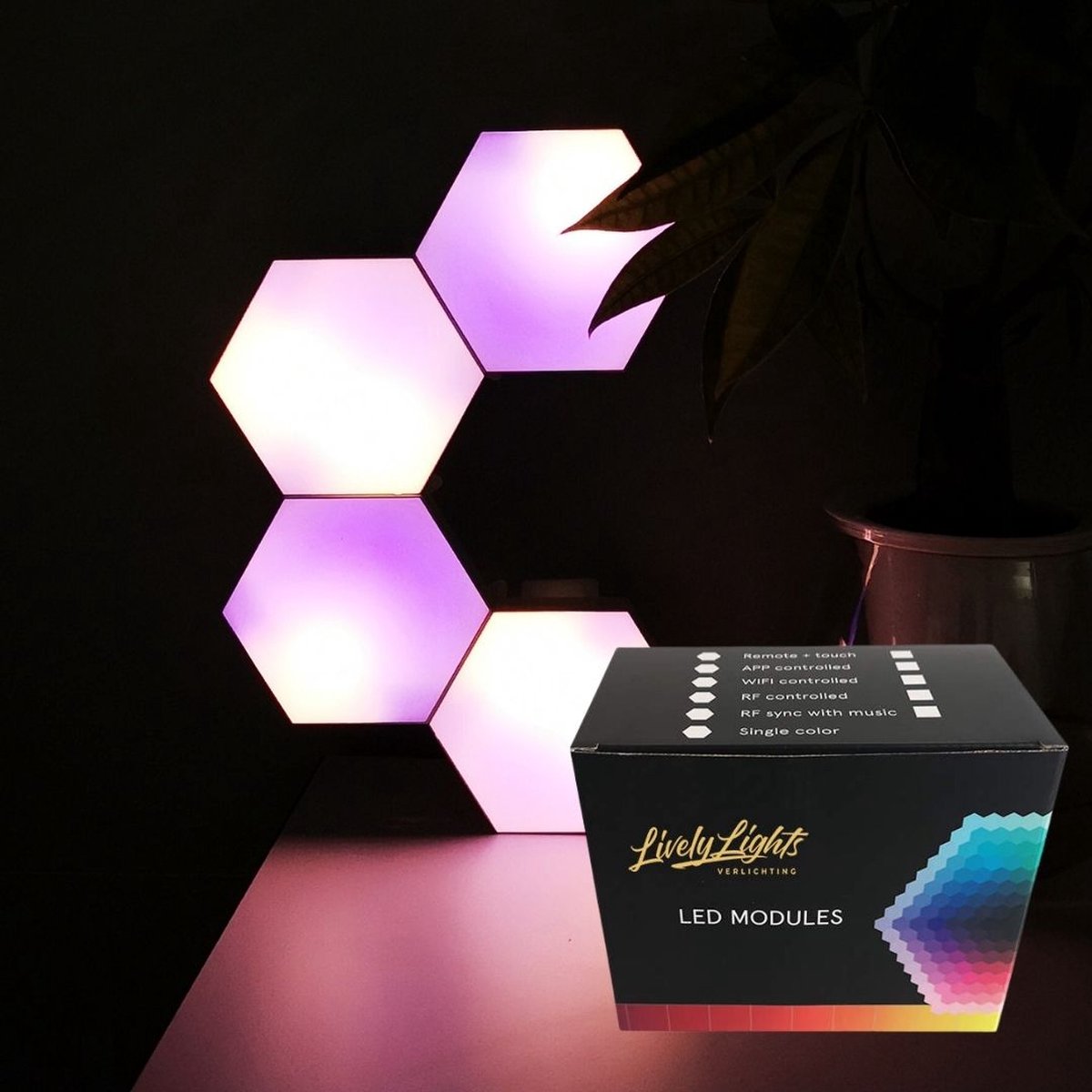 Happypalm - Hexagon Touch 6x LED Panels - Éclairage d'ambiance - Éclairage  LED 