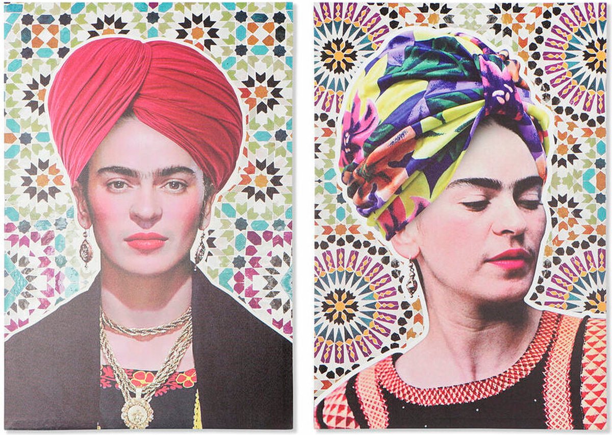 Schilderij DKD Home Decor Frida (60 x 2,3 x 90 cm) (2 Stuks)