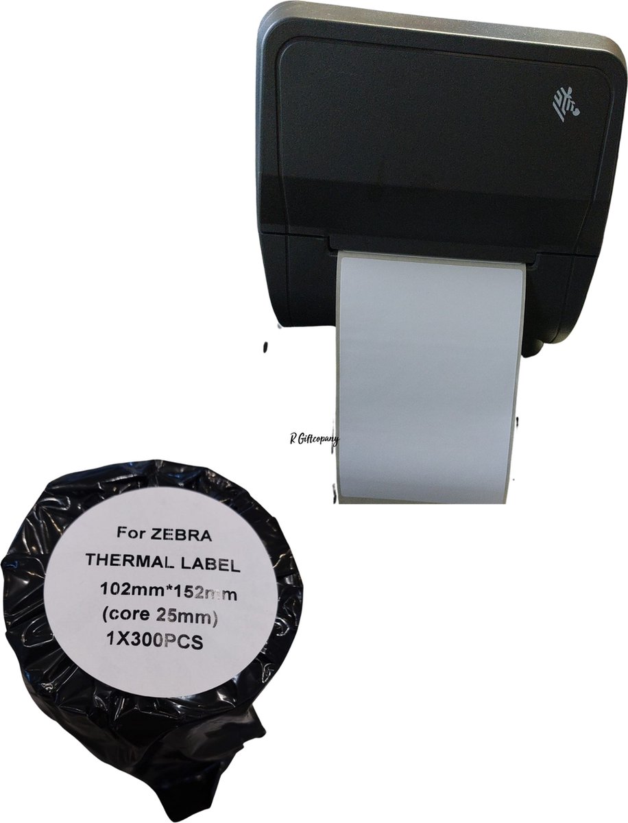 Zebra -Thermal - Verzendlabel 300 pcs per rol 102x150 mm labelprinter rollen. Verzendlabel -DPD- DHL Post.nl kern 25 mm - 1 stuk