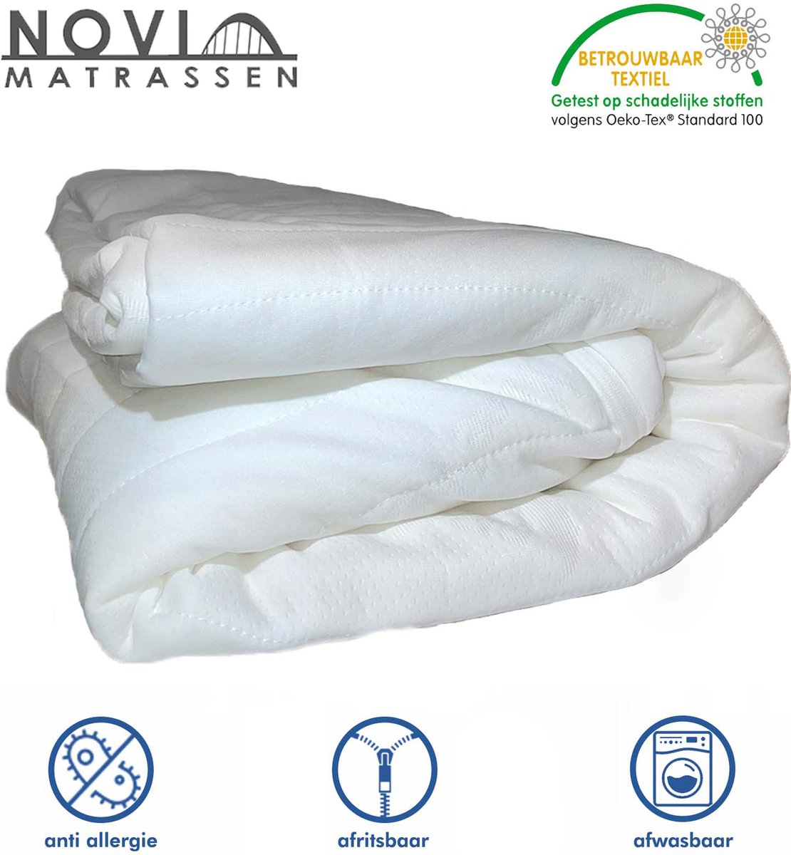 Couvre-matelas de Luxe avec fermeture à glissière - noyau 160x220 16-18cm