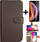 RV Super Wallet case Geschikt voor Apple iPhone 6/6S/ book case/hoesje met pasjeshouder hoge kwaliteit + gratis protector- bruin