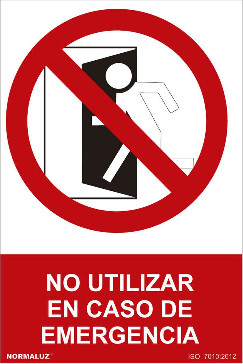 Bord Normaluz No utilizar en caso de emergencia PVC (30 x 40 cm)