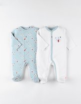 Noukie's - 2 Pack - Pyjama's - Aqua /ecru - Tijger - 3 maand 62