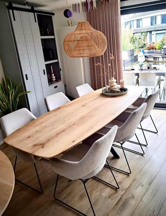 grote ovale eetkamer tafel van eikenhout