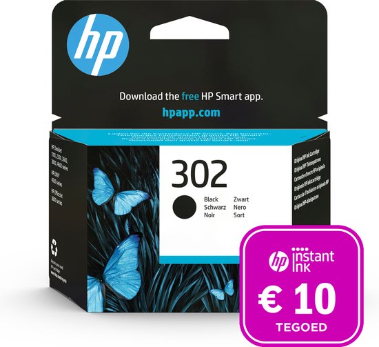 HP 302 - Inktcartridge zwart + Instant Ink tegoed - HP