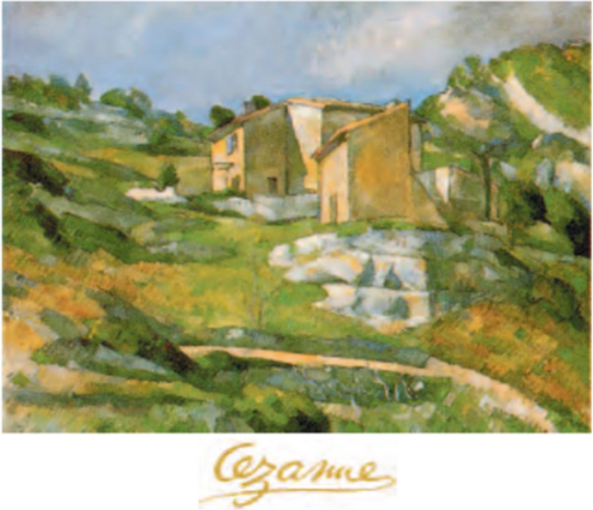 Catch Projecten Paul Cezanne - Houses at the Estaque - Mini kunstposter - 24x30 cm Multicolor