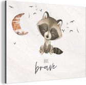 Décoration murale Métal - Aluminium Peinture Industrielle - Aquarelle - Soyez courageux - Citations - Enfants - Garçons - Filles - 160x120 cm - Dibond - Photo sur aluminium - Décoration murale industrielle - Pour le salon / la chambre