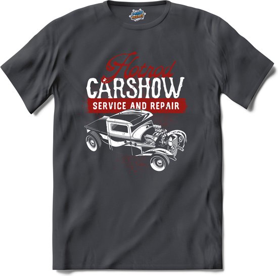 Hotrod Carshow Service and Repair | Auto - Cars - Retro - T-Shirt - Unisex - Mouse Grey