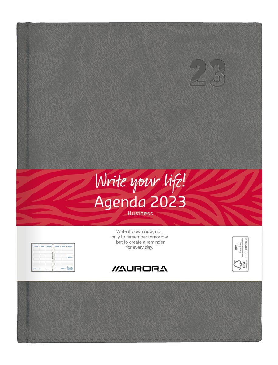 Agenda 2023 - Business Vivella kunstleder spriaal - (1 stuk) - kleuren assorti