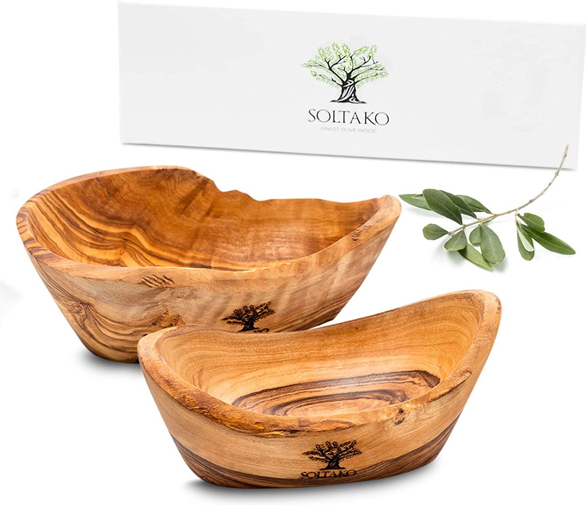 Hoogwaardige rustieke snackschalen van olijfhout decoratieve schaal natuurlijke houten schaal sleutelrek sieradenschaal olijfhouten schaal dipschaal handgemaakt. Ca. 14 cm hoogte 4 5 cm