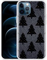 Geschikt voor Apple iPhone 12 Pro Hoesje Snowy Christmas Trees - Designed by Cazy
