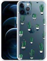Geschikt voor Apple iPhone 12 Pro Max Hoesje Cactus - Designed by Cazy