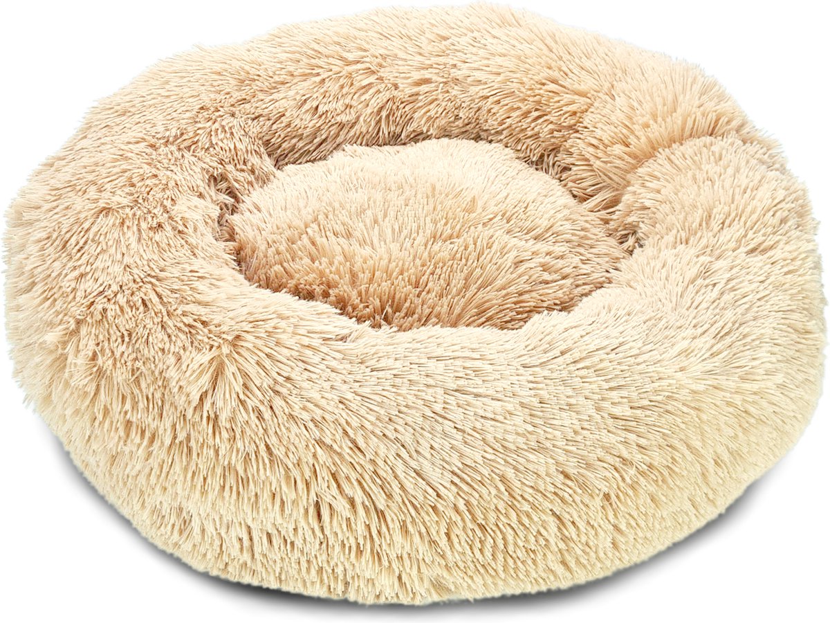 Doxie® Hondenmand – Kattenmand – ⌀ 100 Cm – Met Afneembare Hoesje – Gevuld Met Extra Pluche – Beige