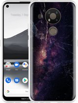 Nokia 3.4 Hoesje Black Space Marble - Designed by Cazy