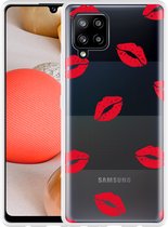 Hoesje Geschikt voor Samsung Galaxy A42 Red Kisses