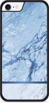 iPhone 8 Hardcase hoesje Blauw Marmer - Designed by Cazy