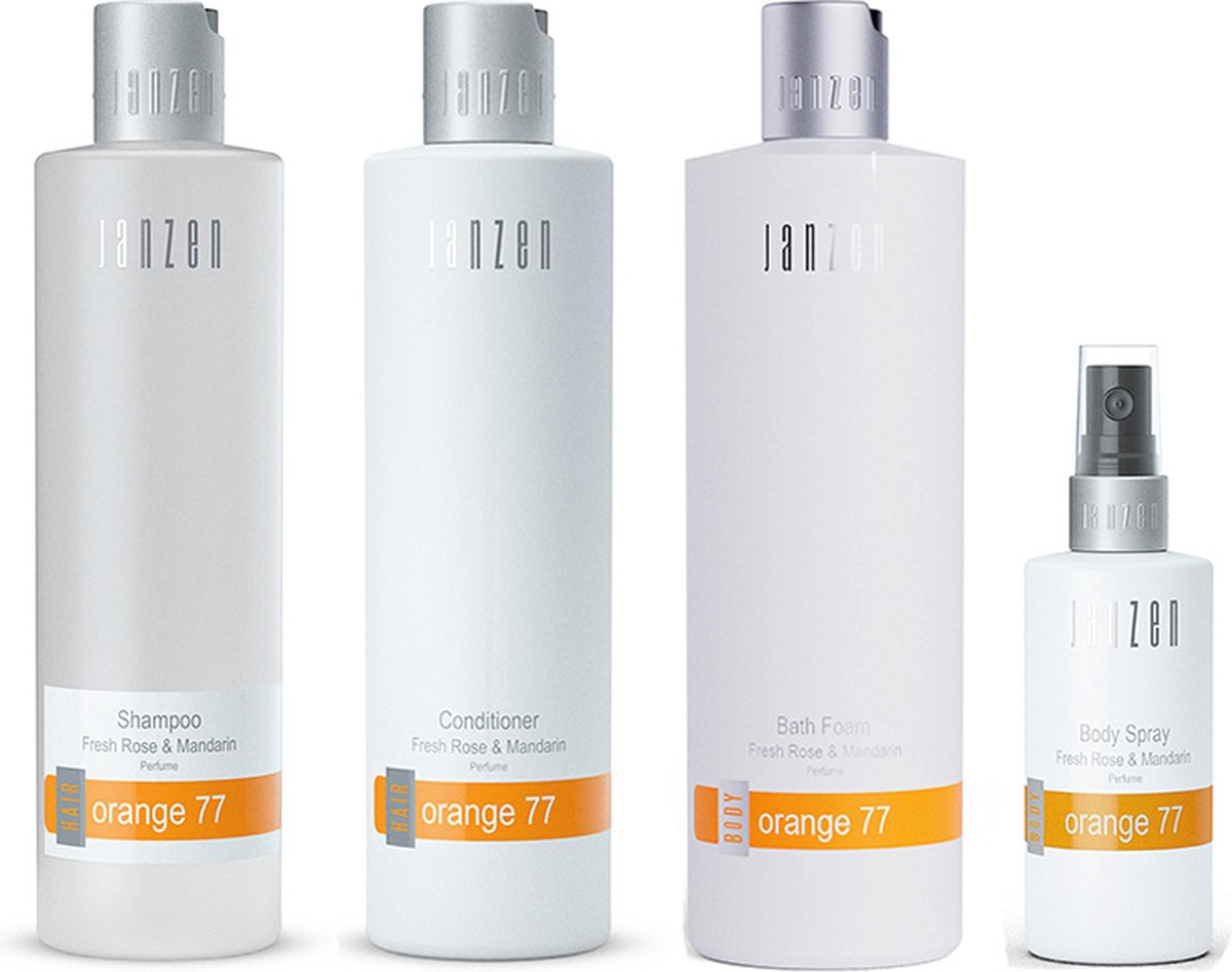 Janzen Set Orange 77 - Shampoo + Conditioner + Bathfoam + Bodyspray