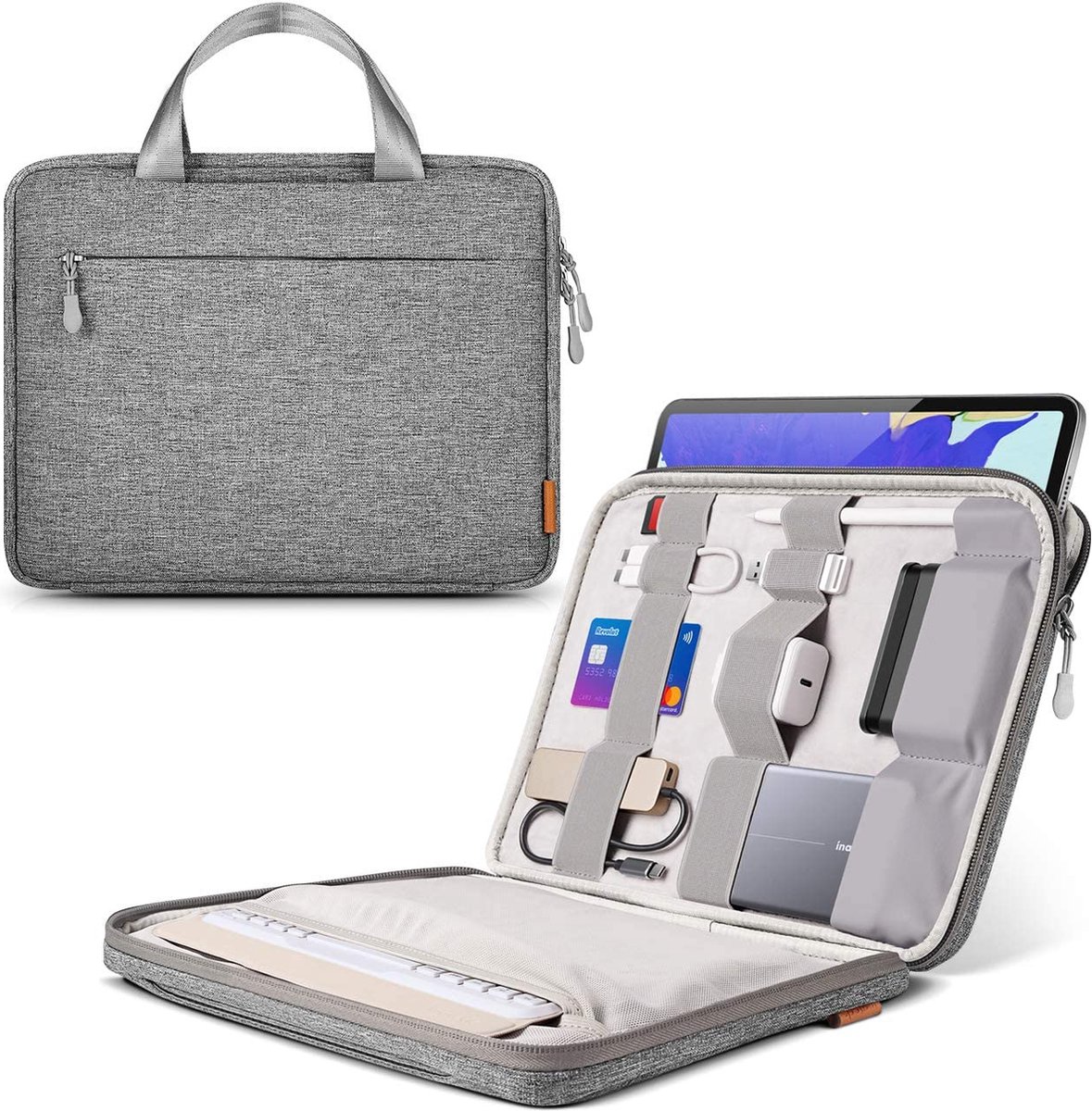 Laptoptas hoes compatibel met iPad Pro 12,9 M2 2022 M1 2021, MacBook Pro 13 M2/M1 2022-2016, MacBook Air 13 M2/M1 2022-2018, Surface Pro 9/X/8/7/6/5/4/3 12,3 inch - Bellamar