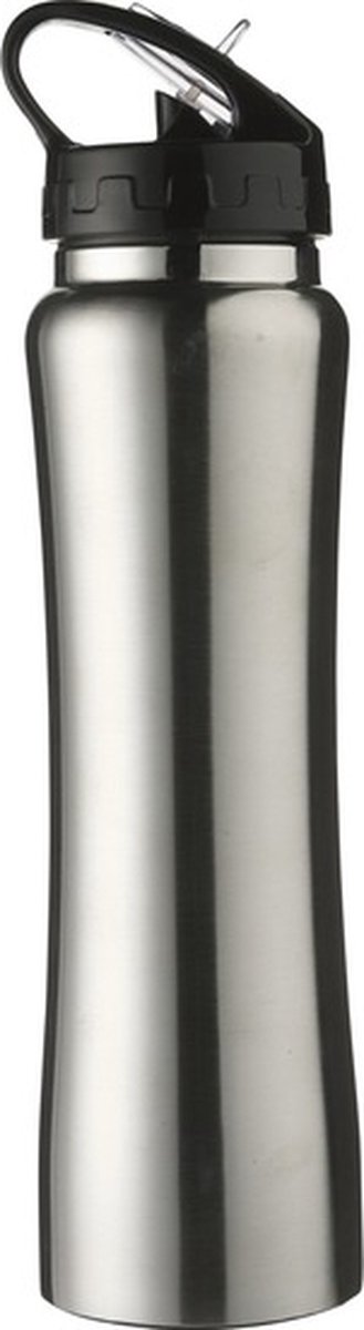 Zilveren RVS bidon/drinkfles 500 ml - Drinkflessen