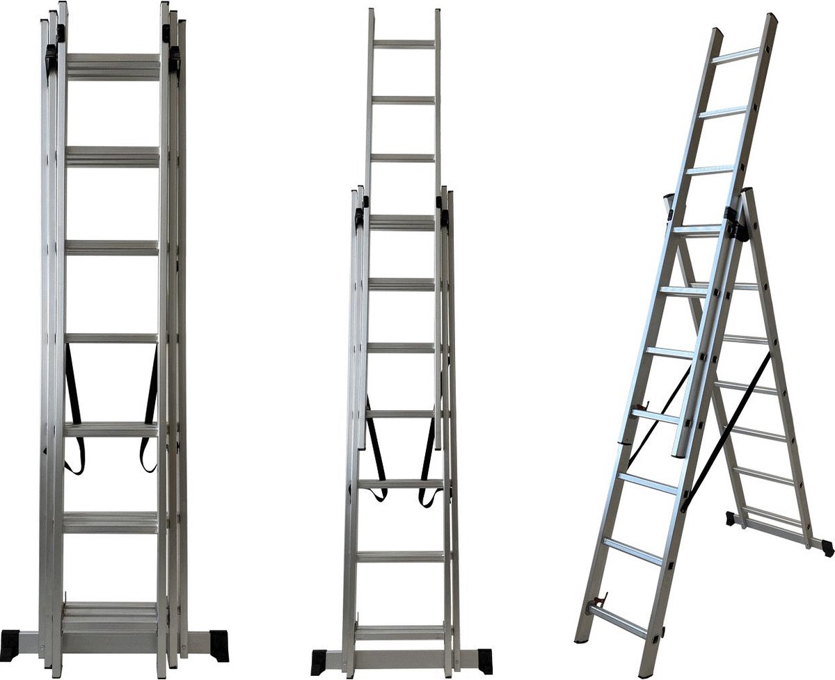 Eurostairs Home reform ladder driedelig recht 3x11 sporten