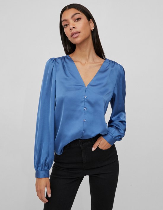 Ellette V Neck L S Shirt Su Tourmaline