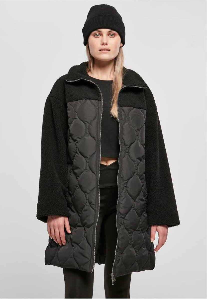 Urban Classics Oversized Sherpa Quilted Winterjas L Zwart