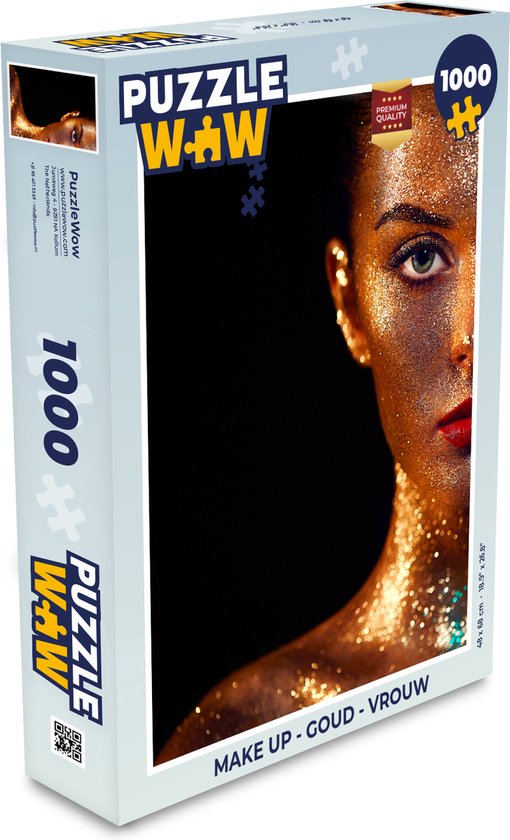 Puzzel Make up - Goud - Vrouw - Luxe - Glitter - Kunst - Legpuzzel - Puzzel  1000... | bol.com