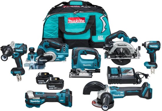 Makita DLX7019TX1 Accu Combiset 7-delig 18V 5.0Ah in Tas