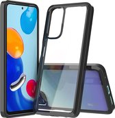 Mobigear Hoesje geschikt voor Xiaomi Redmi Note 11S 4G Telefoonhoesje Hardcase | Mobigear Crystal Backcover | Redmi Note 11S 4G Case | Back Cover - Transparant / Zwart