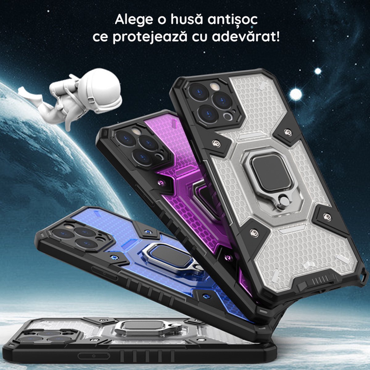 Techsuit - telefoonhoesje- Honeycomb Armor - iPhone 13 Pro Max - Rose-Violet