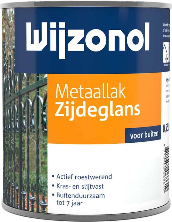 Blik Wijzonol Metaallak Zijdeglans voor buiten, 0,75L.