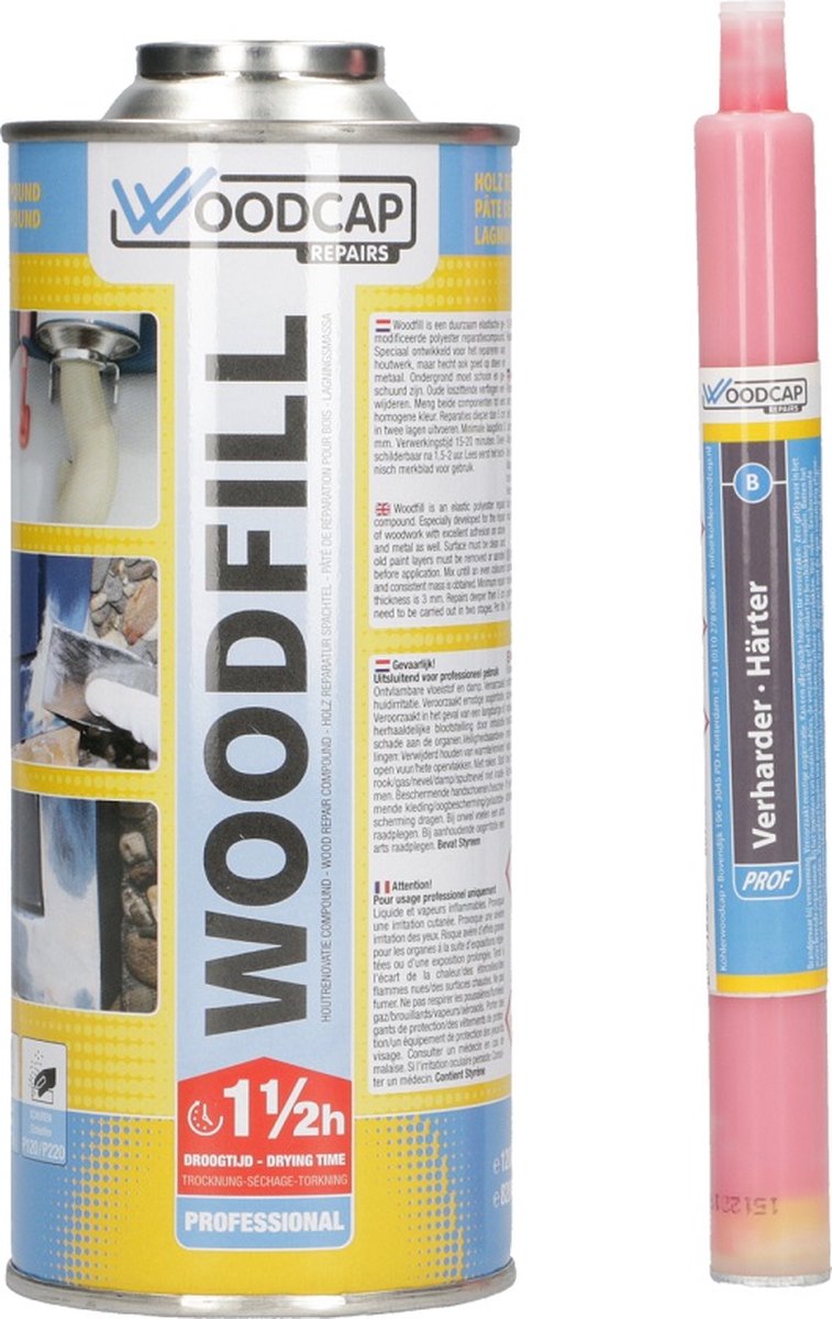 Woodcap woodfill renovatiepasta compleet - wit - 060305