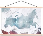 Posterhanger incl. Poster - Schoolplaat - Rusland - Wereldkaart - Verf - 150x100 cm - Blanke latten