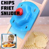 Allernieuwste® Patat Chips Aardappel Snijder - Frietsnijder - Potato Slicer Frieten Snijmachine - RVS Set met Handbeschermer - 10 x 35 cm
