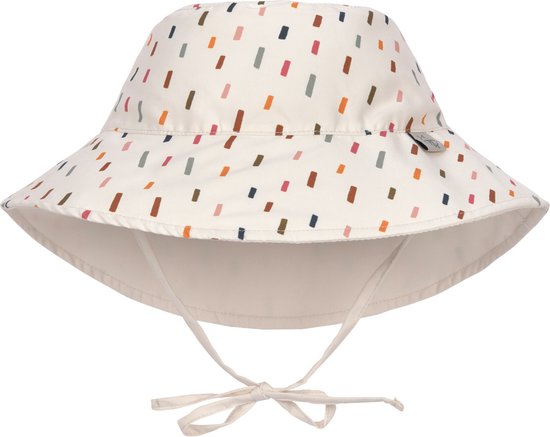 Lässig - UV-Beschermende bucket hoed voor kinderen - Strepen - Offwhite/multi - maat M (46-49cm)