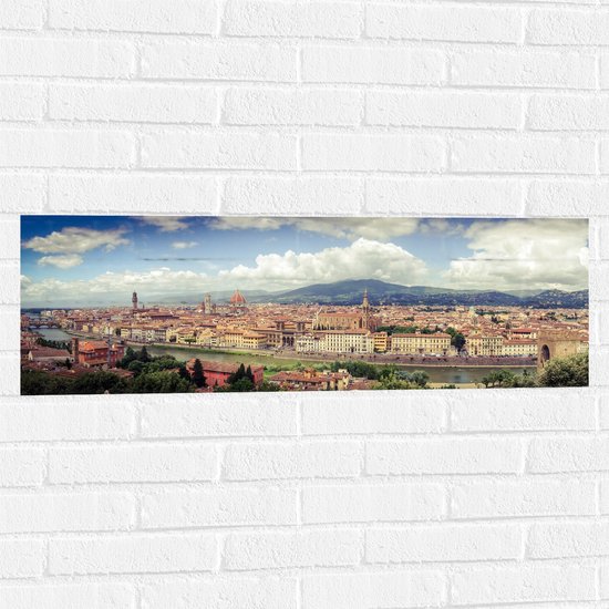 WallClassics - Muursticker - Uitzicht over Florence - Italië - 90x30 cm Foto op Muursticker