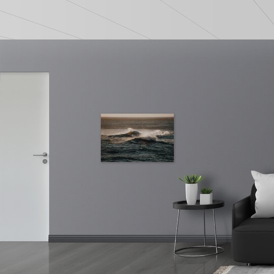 WallClassics - Drapeau - Vagues dans la mer - 90x60 cm Photo sur Drapeau Polyester