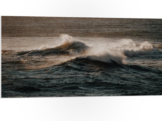 WallClassics - PVC Schuimplaat- Golven in de Zee - 100x50 cm Foto op PVC Schuimplaat