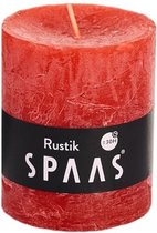 SPAAS Rustieke Cilinderkaars/Stompkaars - rood - 7 x 8 cm - 30 branduren