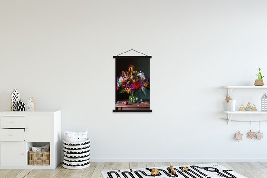 Affiche scolaire - Couleurs - Fleurs - Nature morte - 60x90 cm - Lattes noires