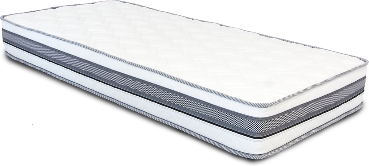 Matras 180x200x25cm koudschuim 7-zone pocketvering met luxe 3D bamboo tijk.